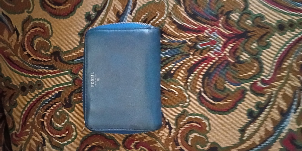 Fossil Men's Leather Wallet in Blue